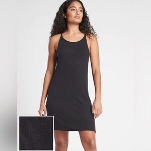 NWT Athleta Well Rested Rib Sleep Dress Black Size Large